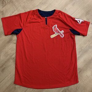 MLB St Louis Cardinals #4 Jersey 1/4 Quarter Zip Men's XL Performance Shirt SGA